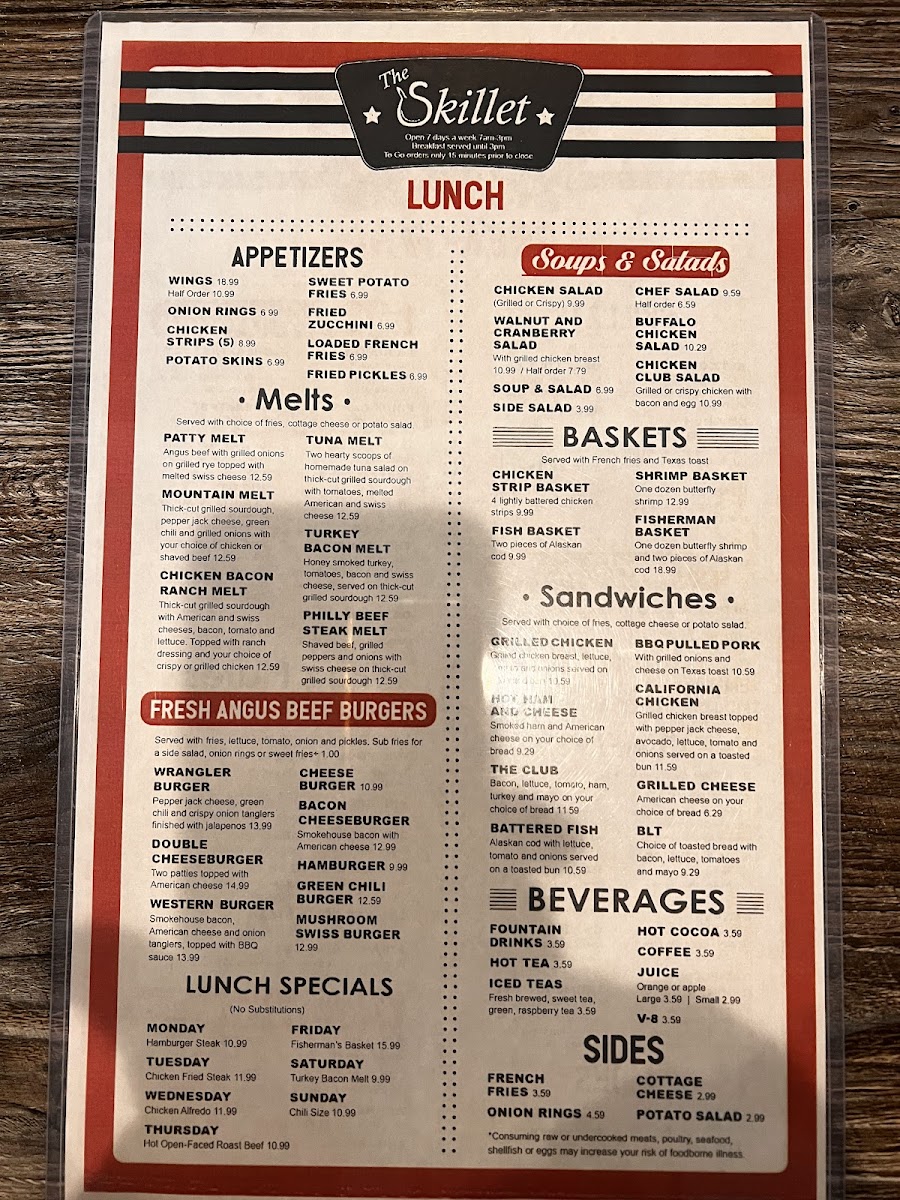 Menu The Skillet Cafe'-2