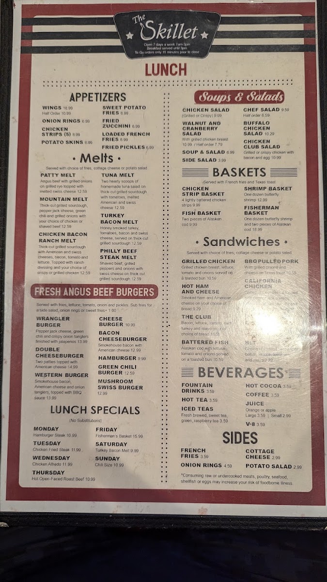 Menu The Skillet Cafe'-3