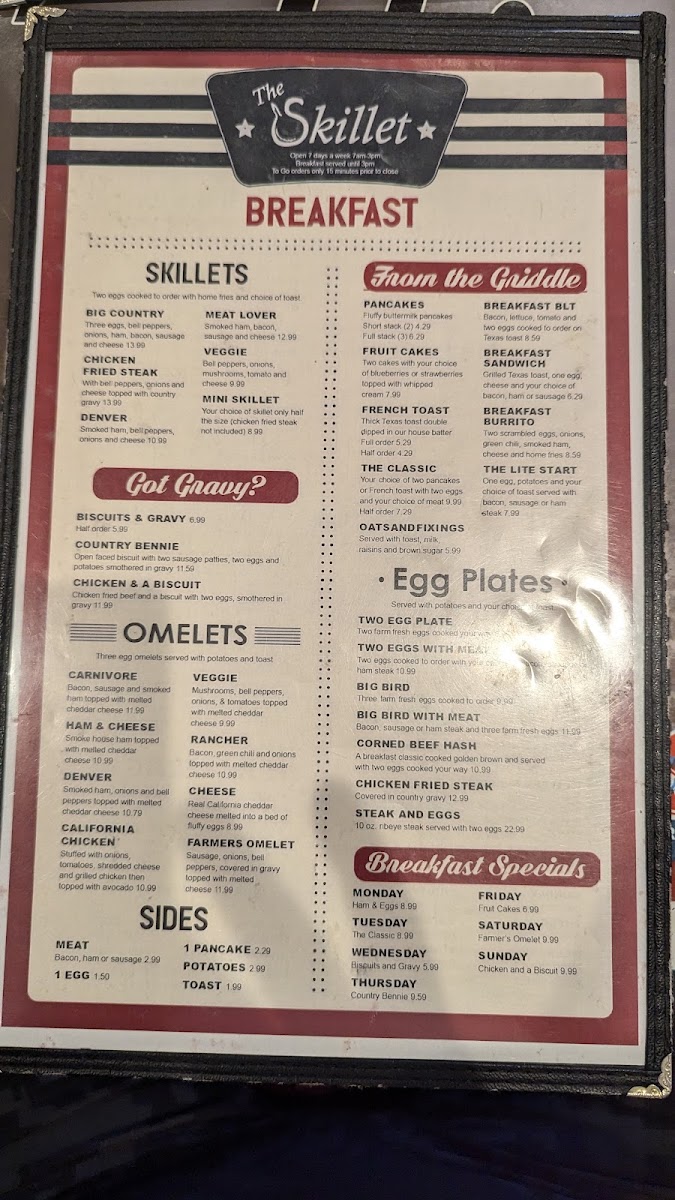 Menu The Skillet Cafe'-4