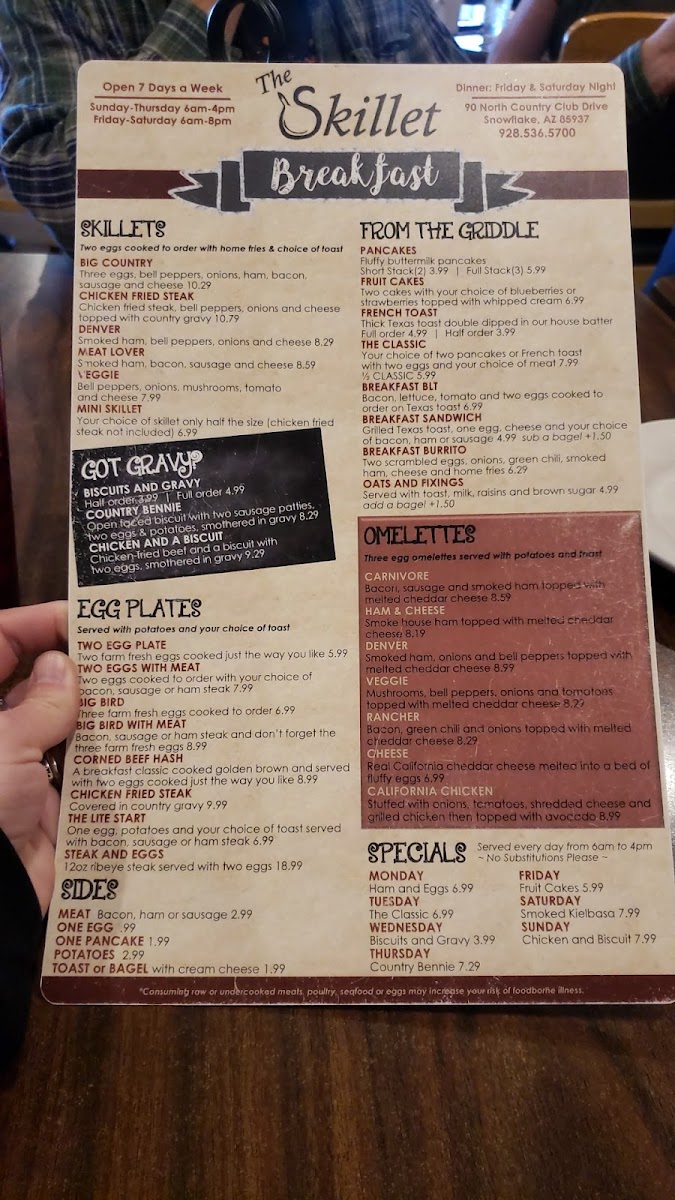 Menu The Skillet Cafe'-9